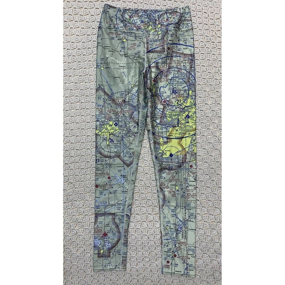ATC Memes Airspace Leggings Chicago Women's Size L Yoga Jogging Athleisure